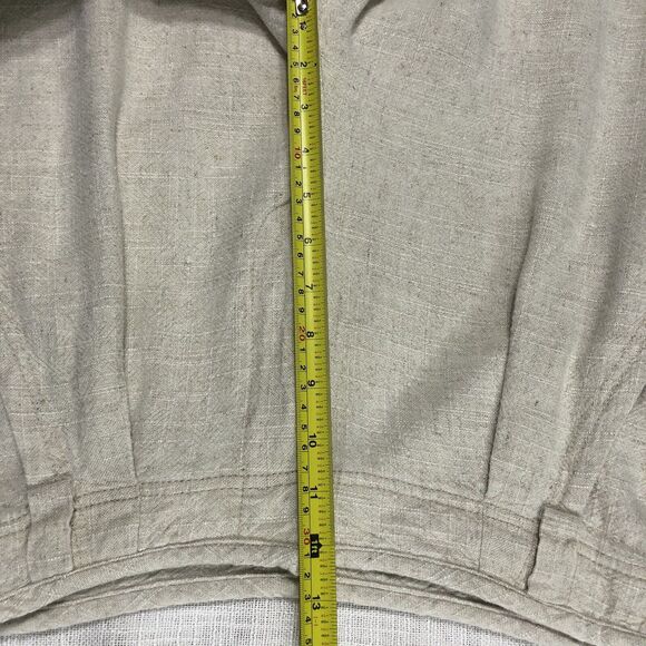 Free People Linen Blend Wide Leg Pleated Pants Women 6 High Rise Boho Coastal - Picture 12 of 15